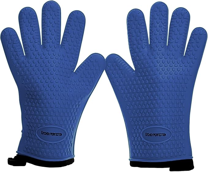 KITCHEN PERFECTION XL Silicone Smoker Oven Gloves-Extreme Heat Resistant BBQ by Kitchenperfection