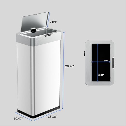 TLSUNNY 16 Gallon Motion Sensor Trash Can, Touchless Automatic Garbage Can - Image 2