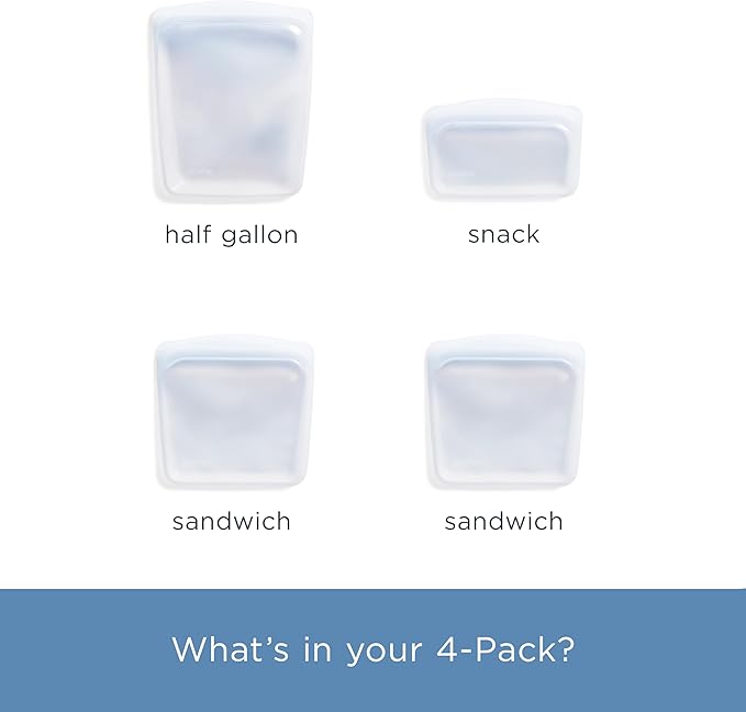 Stasher Premium Silicone Reusable Food Storage Bags, Lunch Bag, Travel