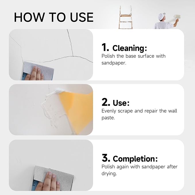 Drywall Repair Kit - 32 OZ Wall Spackle Paste - Image 8