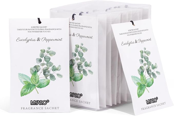 MYARO 12 Packs Eucalyptus Mint Scented Sachets by MYARO
