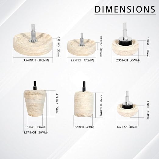 6PCS Buffing Wheels for Drill and 3 PCS Polishing Compounds, Wheel Polishing Kit - Image 4