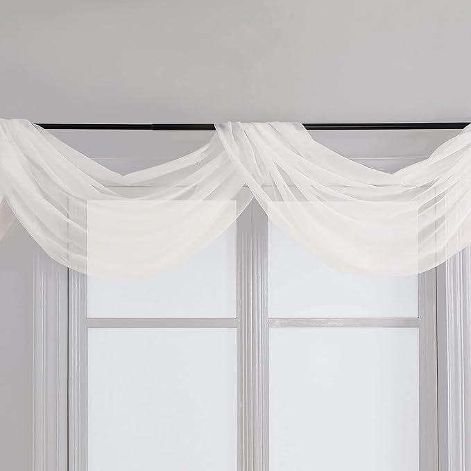 Chyhomenyc Ivory Sheer Scarf Valances - Image 7