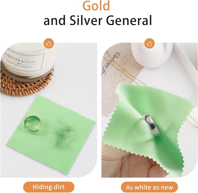 CATIFLIN 100pcs Jewelry Cleaning Cloth, Small Jewelry Polishing Cloth - Image 4