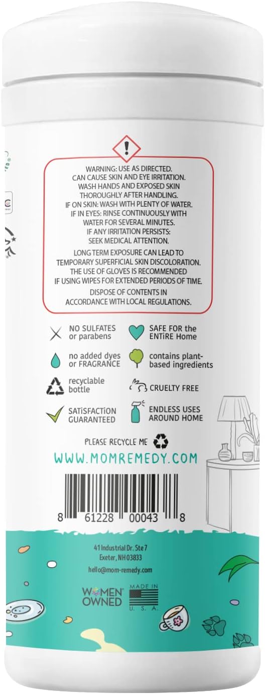 MOMREMEDY Hydrogen Peroxide Cleaning Wipes | All Purpose Cleaner and Stain - Image 4
