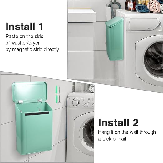 Picowe Magnetic Laundry Storage, Large Metal Lint Holder Bin - Image 4