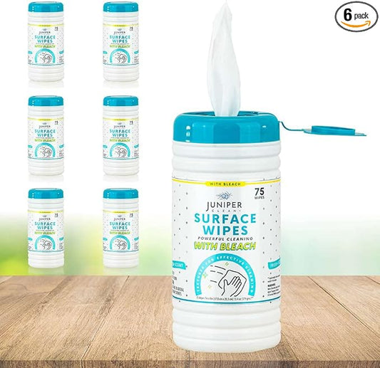6 Pack Surface Cleaning Wipes by JuniperCLEAN