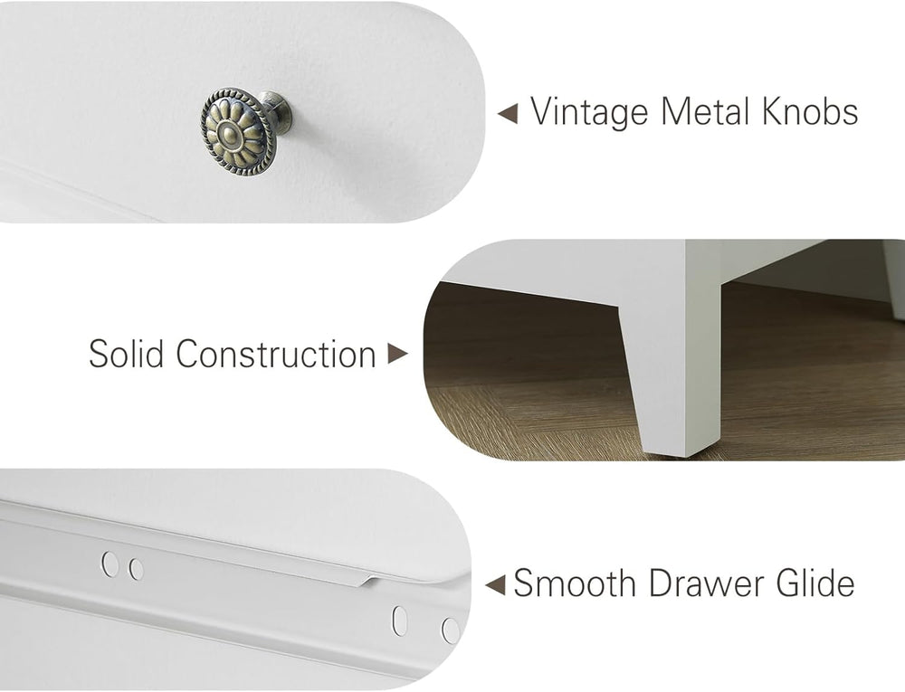 BLANKSPACE White Dresser, 5 Chest Drawer Dresser for Bedroom, Large Capacity ...