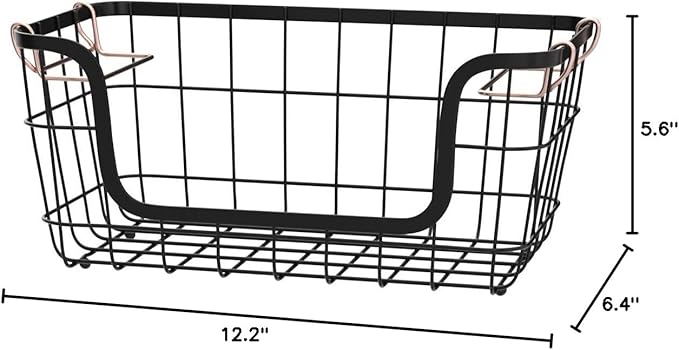 Amazon Basics Stackable Metal Wire Rectangular Storage Basket Set - Image 7