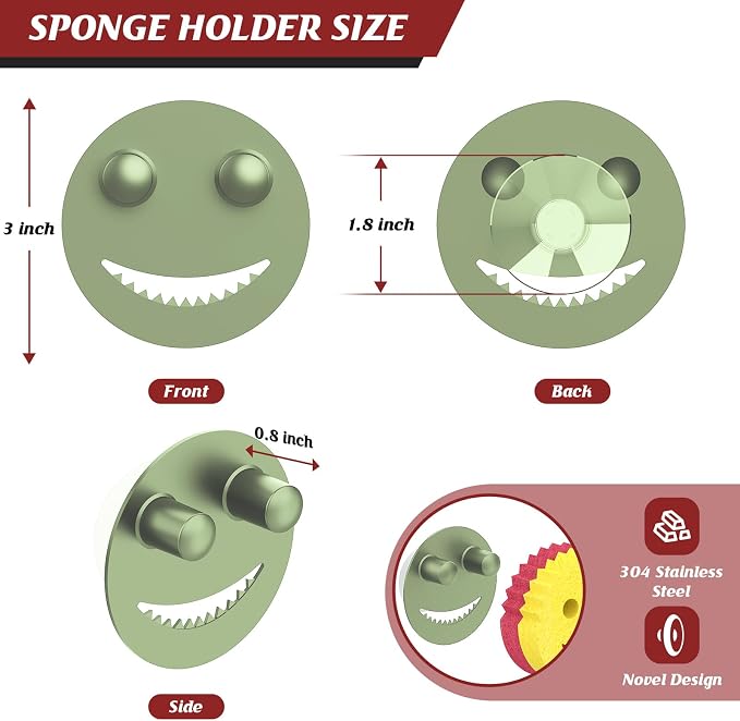 Sponge Holder for Kitchen Sink, Sink Caddy Organizer - Image 2