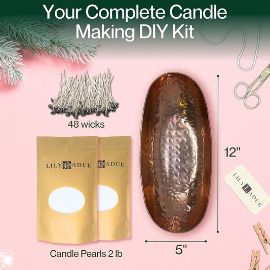 LILY LADUE Candle Refill Kit - 2Lb/32Oz Pearled Candles Sand and Wicks and - Image 2