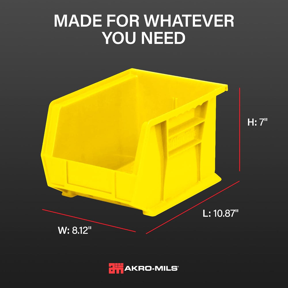 Akro-Mils 30239 AkroBins Plastic Storage Bins, 11"x8"x7", Yell...