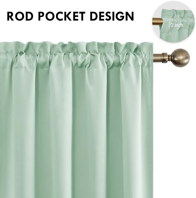 DWCN Blackout Curtains Room Darkening Thermal Insulated Bedroom Curtains Window - Image 4