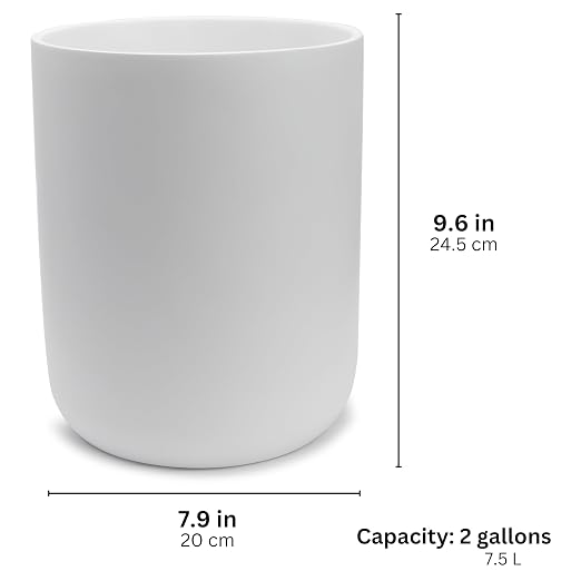 Matte White Round Compact Trash Can Mini, 2 Gallons / 7.5L Garbage Bin - Image 5