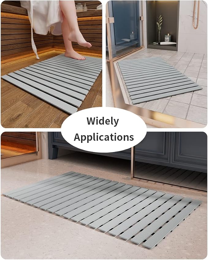 PADOOR Shower-Mat Non Slip, Heavy Duty Bathtub-Mat Curlable Quick Drain Sturdy - Image 6