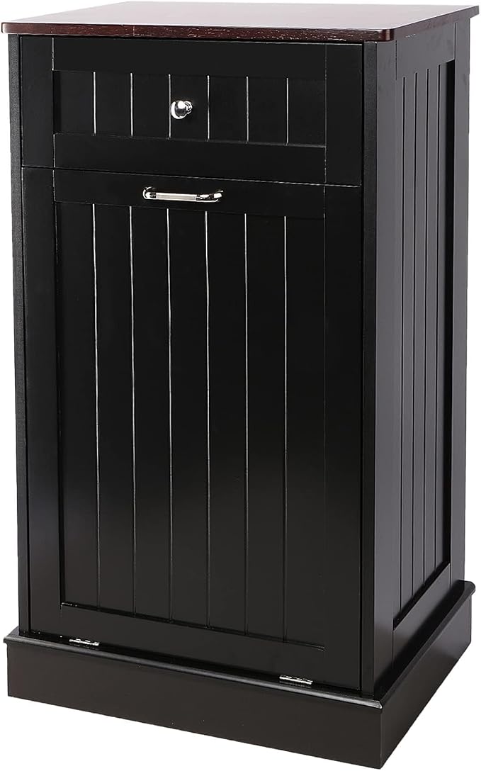 Betterhood Tilt Out Trash Cabinet 10 Gallon Wooden Free Standing Laundry Sorter by Betterhood