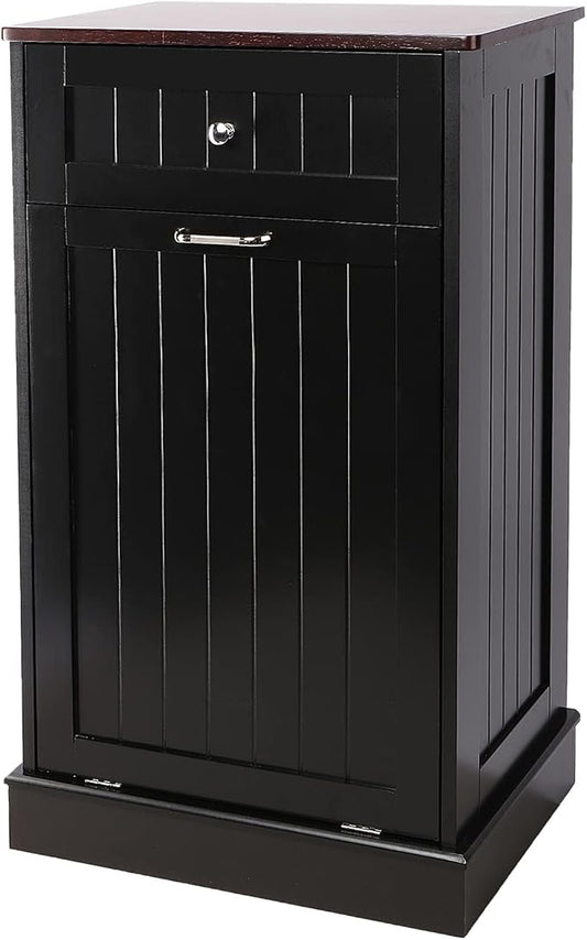 Betterhood Tilt Out Trash Cabinet 10 Gallon Wooden Free Standing Laundry Sorter by Betterhood