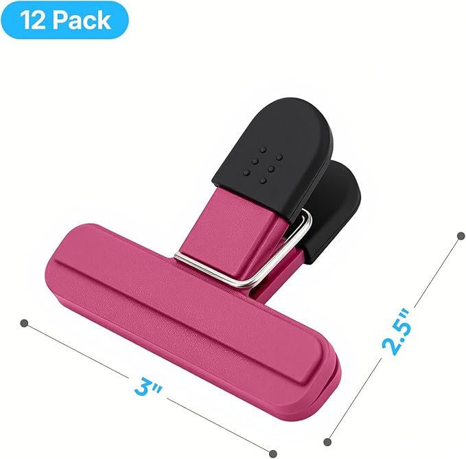 OWLKELA Chip Clips, 12 Pack Colors Wide Open Bag Clips - Image 2