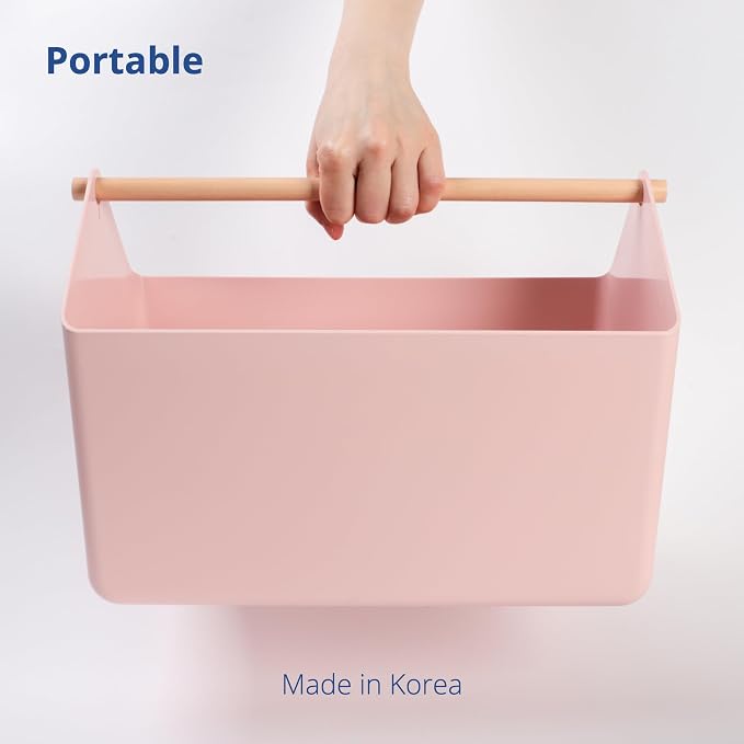BLUE GINKGO Large Storage Basket – Plastic Caddy - Image 5