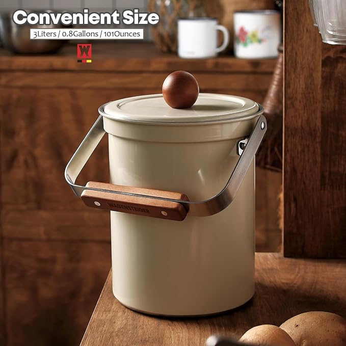 Kitchen Countertop Compost Bin 101ounces / 3Liters, Airtight Lid SUS304 - Image 2