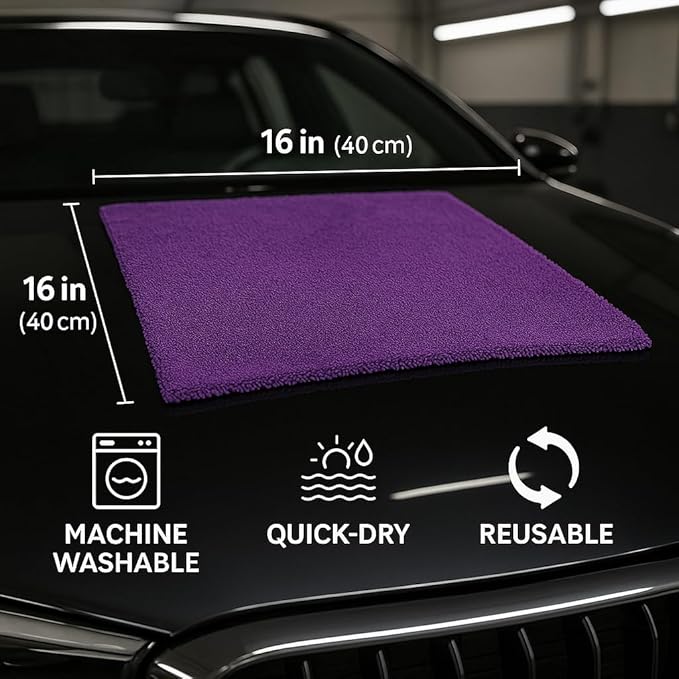 Paks - Edgeless Microfiber Towels 4-Pack - Car Detailing Wash Cloths - Image 5