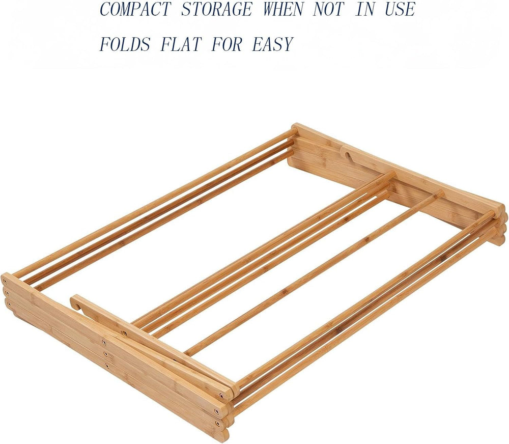 Collapsible Bamboo Drying Rack – Foldable Laundry Drying Stand for Indoor/Out...