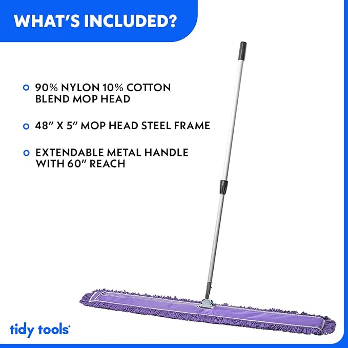 48 Inch Purple Commercial Dust Mop & Floor Sweeper - Image 4