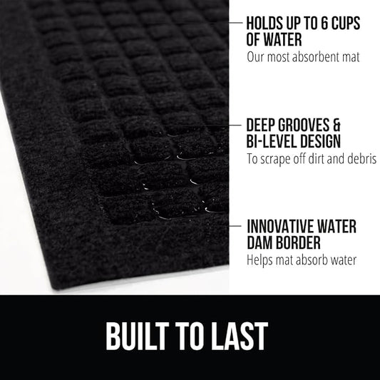 GORILLA GRIP Front Door Mat, Indoor Outdoor Ultra Absorbent HydroAbsorb Doormat - Image 2
