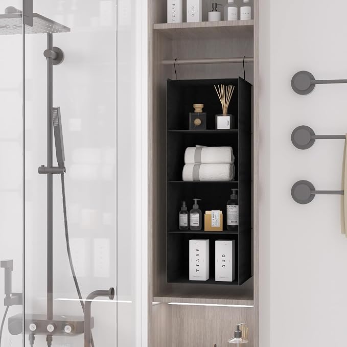 Hanging Closet Organizer, Easy Mount Foldable 4-Shelf Hanging Closet Wardrobe - Image 7