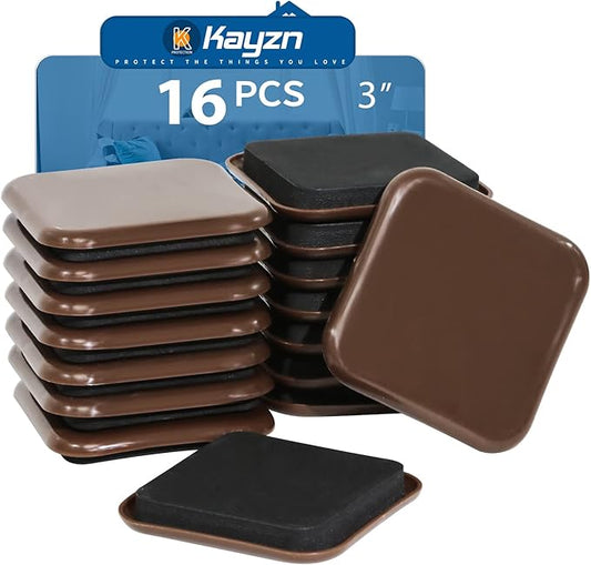 Square Furniture Sliders, Reusable Furniture Movers Sliders by Kayzn