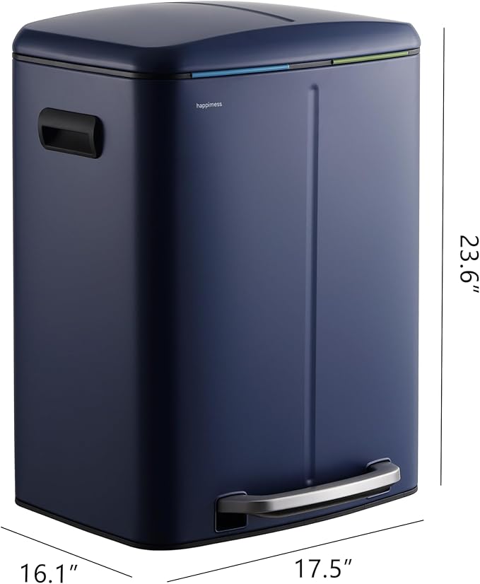 happimess HPM1005J Marco Rectangular 10.6-Gallon Double Bucket Trash Can - Image 4
