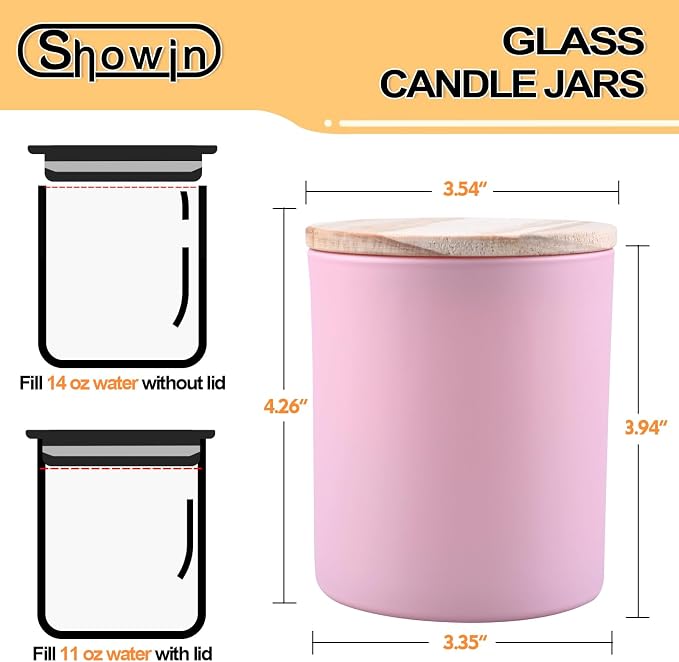 SHOWIN 14 OZ Thick Candle Jars for Making Candles 12 Pcs, 3 Wick Empty Jars - Image 6