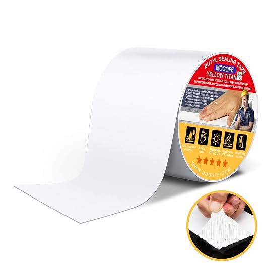 RV Roof Sealant Tape White, 4 Inch x 50 Feet RV Repair Roof Sealer Seal Tape by MOGOFE