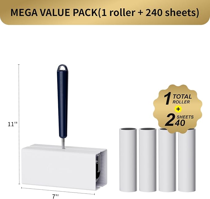 Lint Roller for Pet Hair Extra Sticky, 6.3'' Lint Remover - Image 2