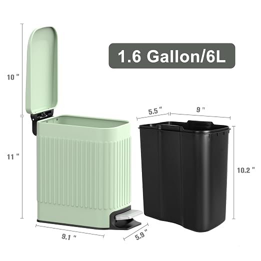 TrashAid Slim Bathroom Trash Can - Image 5