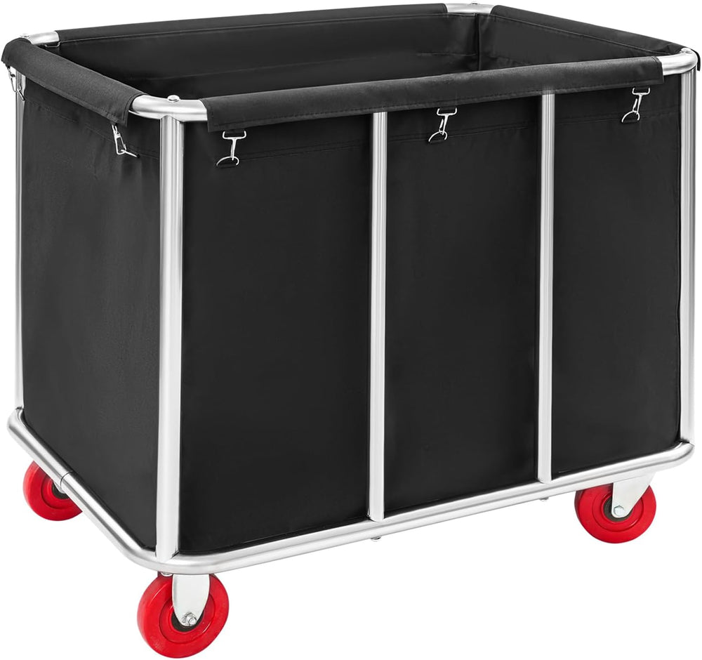 Commercial Laundry Cart with Wheels, Industrial Grade 468L Rolling Laundry Ba...