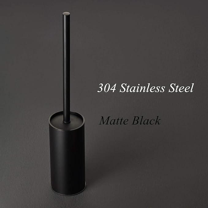 BGL Stainless Steel 304 Black Toilet Bowl Brush and Holder Set Cleaning Tool - Image 2