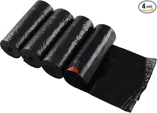 1.5 Gallon Drawstring Trash Bags, Small Black Garbage Bags, 208 Bags by Bblina