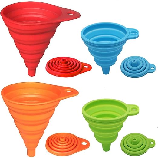 KongNai Kitchen Funnel Set 4 Pack, Small and Large, Kitchen Gadgets Accessories by KongNai
