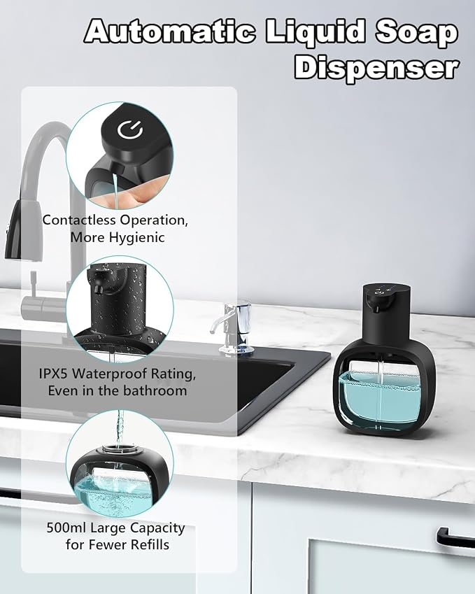 lazycozy® Automatic Soap Dispenser, Touchless Electric Soap Dispenser, - Image 3