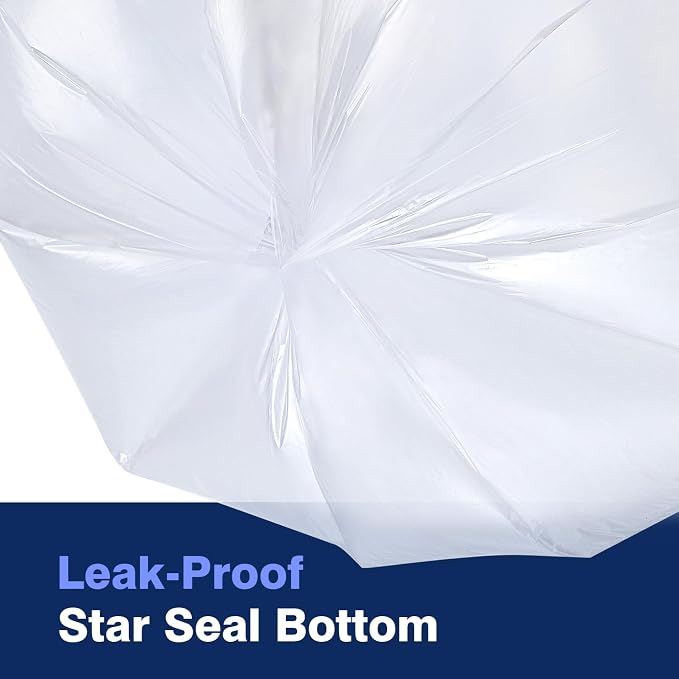 7-10 Gallon Clear Trash Can Liners, Wholesale 1000 Count, High Density Garbage - Image 5