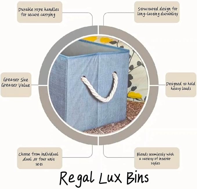 Storage Bins with Rope Handles, Large Decorative Storage Boxes - Image 3