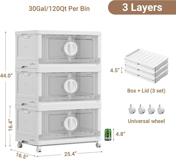 BROVIEW 360Qt Lockable Stackable Storage Bins - Image 2