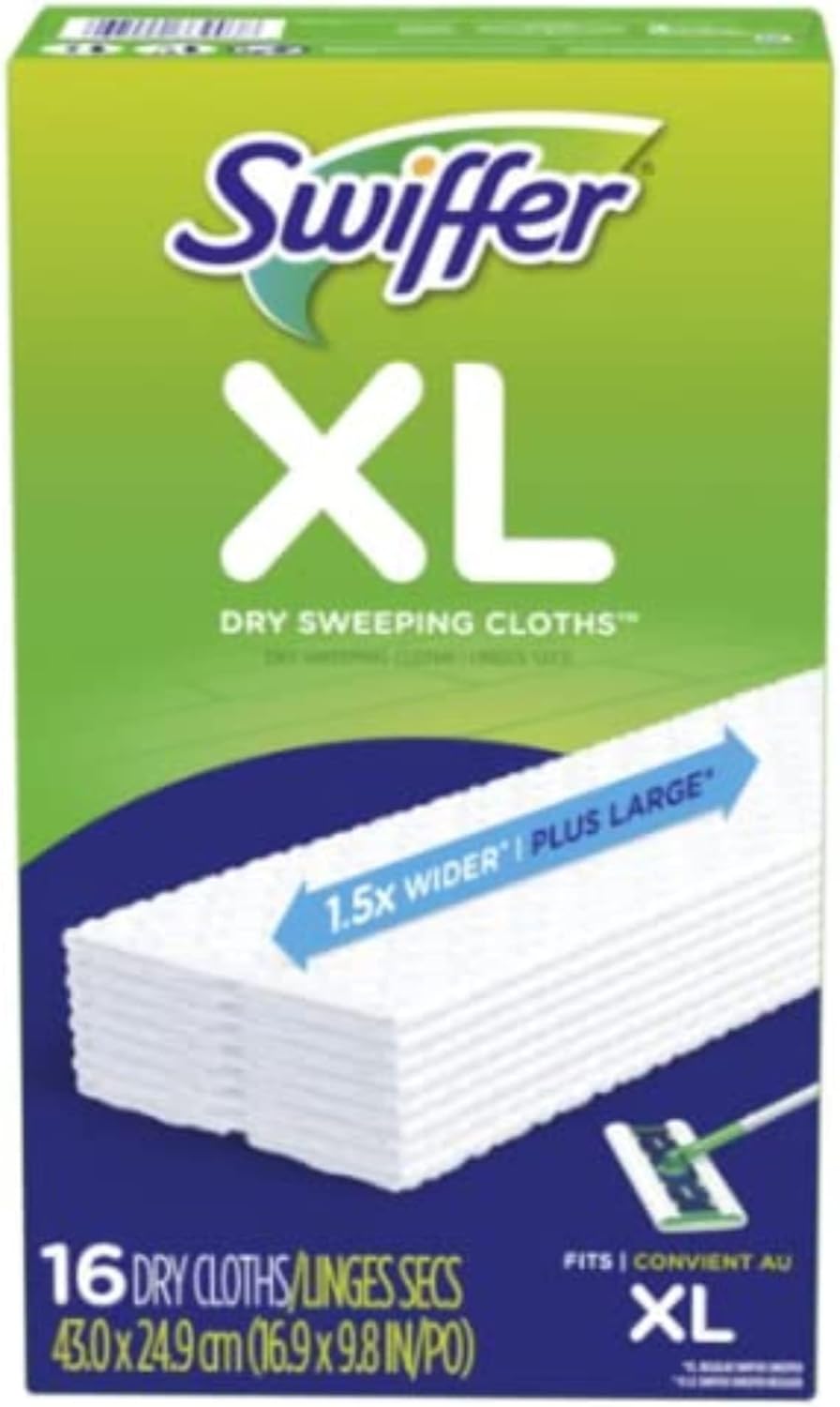 Swiffer Sweeper X-Large Disposable Sweeping Cloths, White, 16-Count Boxes (Pack of 3)