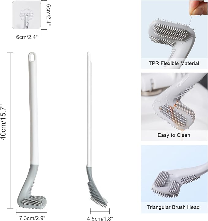 3 Pack Golf Toilet Brush, Flexible Long Handled Toilet Cleaning Brush, 360° No - Image 5