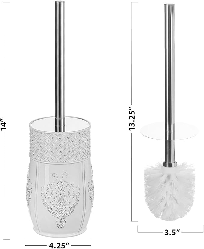 Creative Scents White Toilet Brush and Holder - Image 3