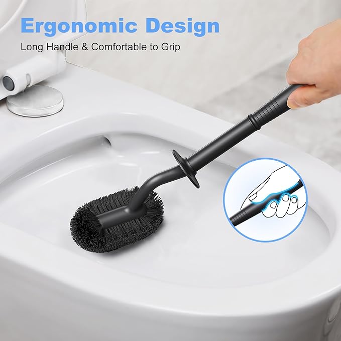 HAMITOR Toilet Bowl Brush Holder Set: Curved Design - Image 5