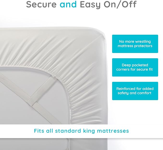 PUREgrace Tencel Mattress Protector – Waterproof, Noiseless Cover, Soft and - Image 6