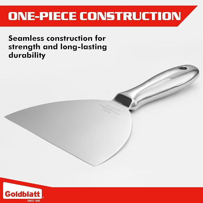Goldblatt 6" Putty Knife, One-Piece Paint Scraper Tool, All Stainless Steel - Image 3