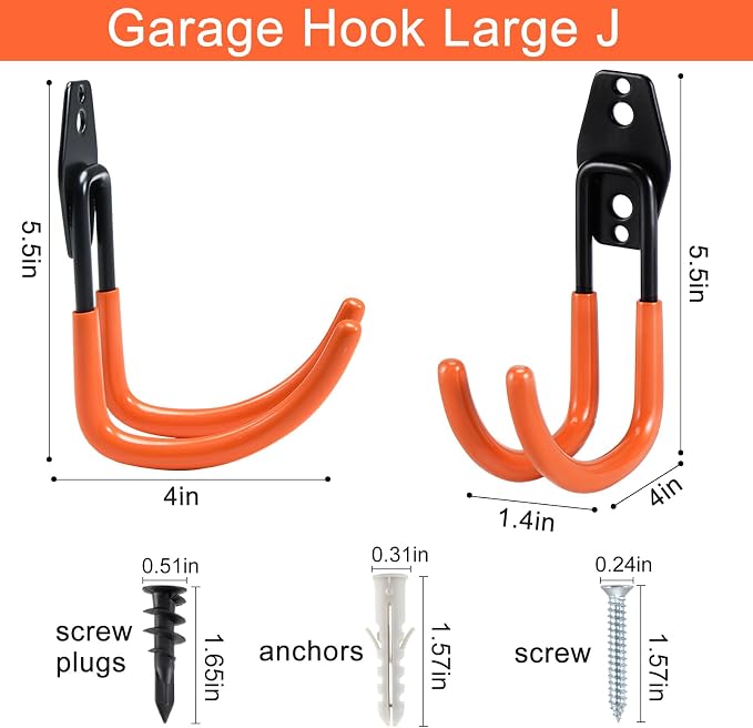 AOBEN Garage Hooks Heavy Duty, Steel Garage Storage Hooks, Utility Tool Hangers - Image 2